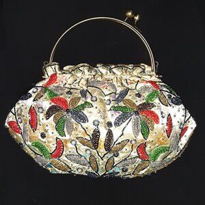 Lot of 2 Beaded Bags * Vintage 1940's Hand Made * !990's Y2K Black Bag *